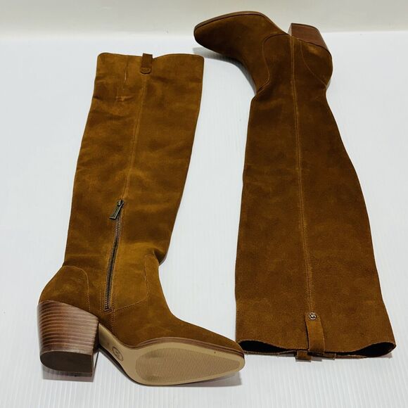 Michael Kors Harlow Women 7M Over The Knee Boots Brown Suede Side Zip NWOB $325 - Picture 7 of 13